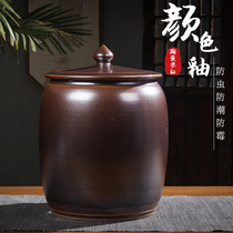 Jingdezhen Ceramic Rice Cylinder Cylinder 20 Jin 30 Jin 50 Jin Moisture-proof Household with Cover Sealed Rice Tank