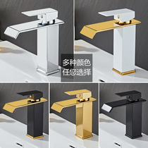 Waterfall copper core countertop basin washbasin washbasin black basin faucet hot and cold bathroom cabinet toilet single hole