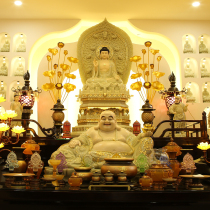 White marble Sakyamuni Buddha Bodhisattva ornaments dedicated to Huayan Sansheng Town Mansion large statue Manjushu Hyun