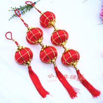 Hot sale New Product gold edge plastic silk thread small Red Lantern string housewarming wedding plants dress up festive wedding supplies