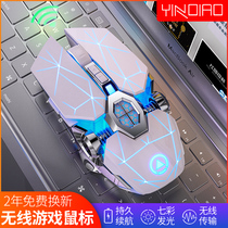 Rechargeable silent wireless mechanical mouse Notebook desktop computer game Office home photoelectric External USB luminous lithium battery Intelligent power saving Unlimited portable boys and girls Universal