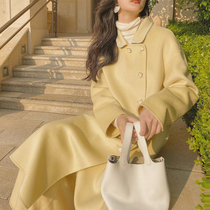 From a 100% wool fragrant wind cheongsam coat female Republic of China wind double-sided Hepburn style coat long temperament