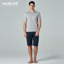 Marsalon (Imitation) Mens sleepwear summer short sleeve shorts Leisure can be worn out of the home suit Suit Thin