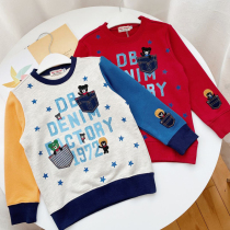 Autumn money for men and women Childrens baby DB denim pockets Black bear cotton woolen sweater