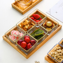 Net red glass fruit plate Japanese snack plate Nordic home small exquisite dried fruit plate storage box front candy box