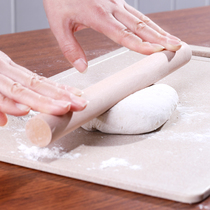 Dumpling skin rolling pin baking wonton roller beech wood solid wood pressing noodles rolling non-stick noodles face dry battle