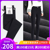 Japanese magic leggings womens high-waisted stretch leggings slender plus velvet padded pencil pants plus size wear