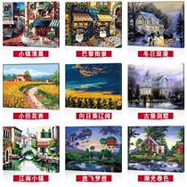 Distillation plant cartoon digital oil painting cartoon oil filling gift restaurant Tea House urban and rural night Comics Modern