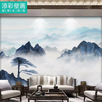 Hotel lobby background wall cloth custom Zen mood landscape welcome pine large murals living room sofa Wall wallpaper