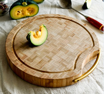 Household kitchen cutting board chopping board chopping board bamboo chopping board thick round Chop bone chop meat bamboo Pier