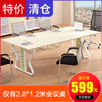 (Special clearance) 2 8 m conference table long table with wire slot