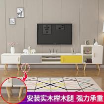 Nordic background wall TV cabinet integrated modern simple with drawer with side several with coffee table with side cabinet storage table