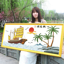 Smooth landscape embroidery cross stitch fresh thread embroidery living room new simple modern elegant bedroom landscape painting