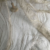  Sequin mesh gauze material sprinkled gold water corrugated yarn Wedding background decoration ceiling wrought iron fashion creative bronzing fabric