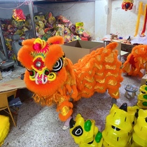 Lion-dancing props complete set of adult double-dancing lion head Australian wool awakening lion standard Foshanan lion