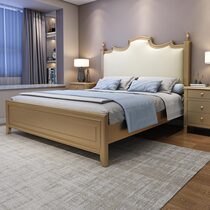 American light luxury solid wood bed 1 8 m main bedroom with double bed with double bed modern simplicity about 1 5 m soft bag high box storage bed