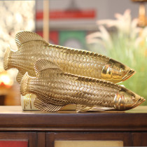 Pure copper Merchants Golden Dragon fish swing piece Living room Xuanguan Book room Wine Cabinet Decorations Rat Year Jo Relocation New Residence Opening Gift