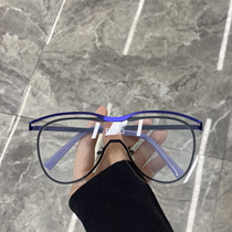 2020 new wave Han version anti-blue light flat mirror woman round face large face frame mesh red ins vegan slim glasses