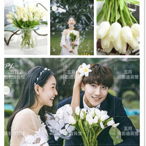 Photo studio Wedding travel Location photography props Photo decoration Home decoration Simulation fake flower Tulip bouquet