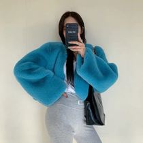 2021 Winter New temperament wool coat short thick lamb fur fur hairy Joker casual short coat