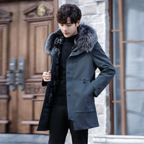 2021 Winter new mens Parker clothing fur Rex rabbit hair detachable inner bladder fur one long coat