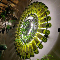 Industrial style Wine bottle wall lamp Music restaurant wall lamp Flower wheel bar disc decorative wall lamp