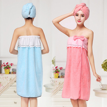Bath towels can be worn with a wrap woman bath dress more than pure cotton full cotton soft super absorbent large and cute with a sexy Korean version