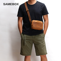 Leather crossbody bag Mens small satchel cowhide shoulder bag Womens backpack Crazy Horse leather retro light casual bag