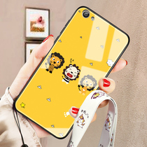 vivox7 mobile phone case x7l tempered glass shell vivix7 protective cover mirror fashion personality creative Tide brand male and girl couples new cute Net red cute hard case Japan and Korea all-inclusive fall-proof