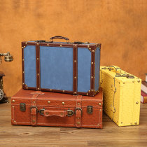 European retro suitcase Household suitcase Clothes certificate A4 document storage box Shopping mall window photography props