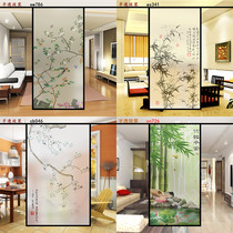 Customized electrostatic frosted glass film Chinese style bamboo forest window sticker light transparent opaque voyeproof glass sticker