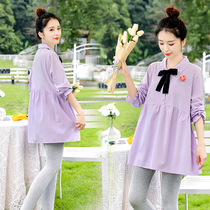Pregnant women autumn suit 2021 New loose clothes female Spring and Autumn Tide mother Autumn long sleeve T-shirt