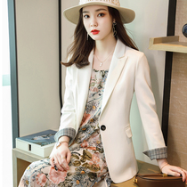 Senior sense white blazer women spring and autumn 2021 new casual black fried street no iron small suit womens coat