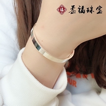 Silver trim adjustable 9999 foot silver bracelet opening pure silver bracelet woman seven colorful solid hand ornament festive gift