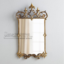 European square bathroom mirror Entrance mirror Wall mirror Antique gold dining edge mirror Sofa wall decoration mirror customization