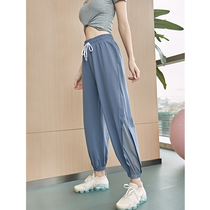 Sports pants Women in summer slim fit net yarn splicing breathable loose bundle feet small foot speed dry pants running fitness Long pants women