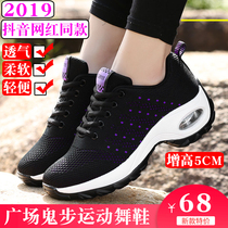 Net red Yang Liping ghost step dance shoes female adult soft bottom middle heel light four season Square drag sports casual shoes