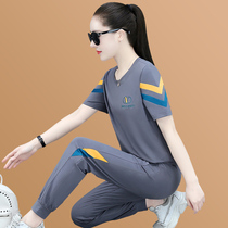MMQ necropolis suit womens spring summer 2022 new fashion round collar loose Korean version casual sports clothing two sets
