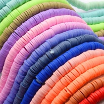16Inch About 450-500pcs 6mm Flat Round Polymer Clay Beads