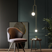 All copper bedside chandelier living room bedroom chandelier simple modern creative personality minimalist designer Nordic lamps