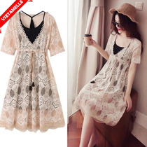 Pregnant woman fairy dress Super fairy small man plus size 200 pounds fat mm loose spring and summer models cover belly fashion dress