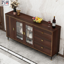 New Chinese sideboard solid wood frame modern simple living room wine cabinet light luxury tea cabinet light luxury kitchen cupboard