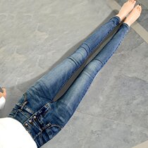 Hong Kong Tide Signs Skinny Jeans Woman 2022 spring new elastic high waist long pants Korean version of slim fit slim fit pants