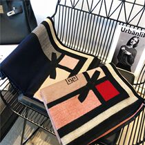 Bomei high-end double-sided cashmere shawl air-conditioning room scarf ladies dual-purpose long thick warm European and American style brand