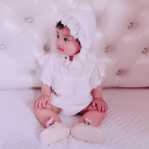 Baby conjoined clothes butted clothes female babies summer lace spring and autumn clothes newborn clothes 0-1 years old 6 months