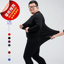 Ultra extra-large code cover for men 300 jars round collar autumn clothes autumn pants thin and fattening big code plus suede thickened lingerie suit