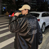 Spring and autumn Korean puleather baseball uniform mens fashion brand ins bomber jacket trend loose hip hop American jacket