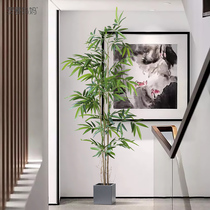 Roman Mother Nordic Indoor Emulation Plant Large Leaf Bamboo Floor Potted Living Room Corner Building Decoration Green Plant