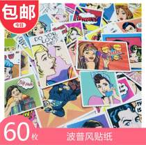 -Handbook sticker retro junkjournal pop style comic emoji and paper stationery box decoration material