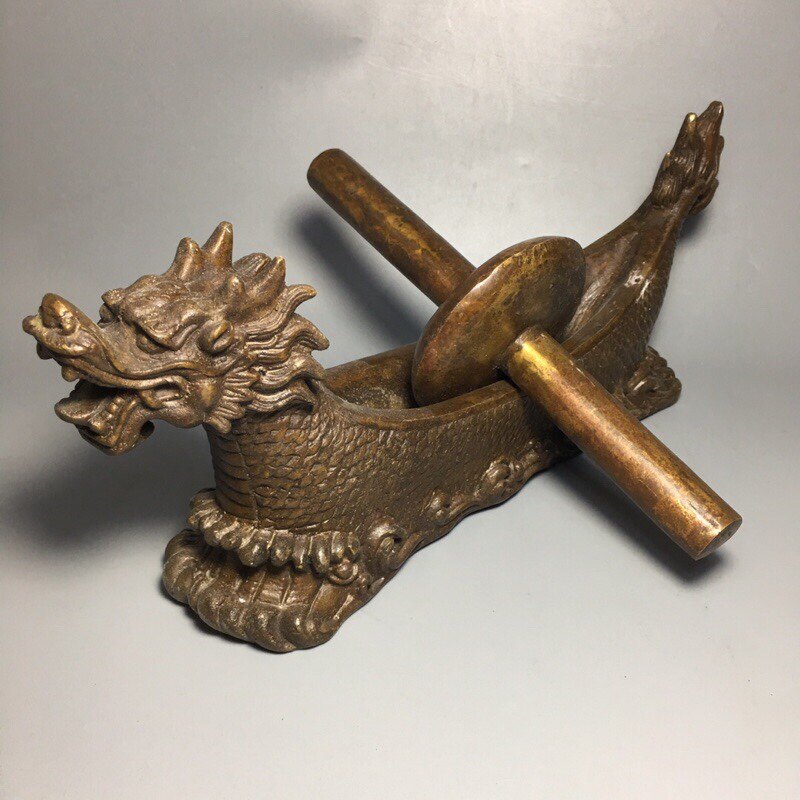 Tap drug twist pure copper grinding machine ancient play antiques collection Traditional Chinese medicine shop decorated with cutting knife copper swing piece drug rolling-Taobao